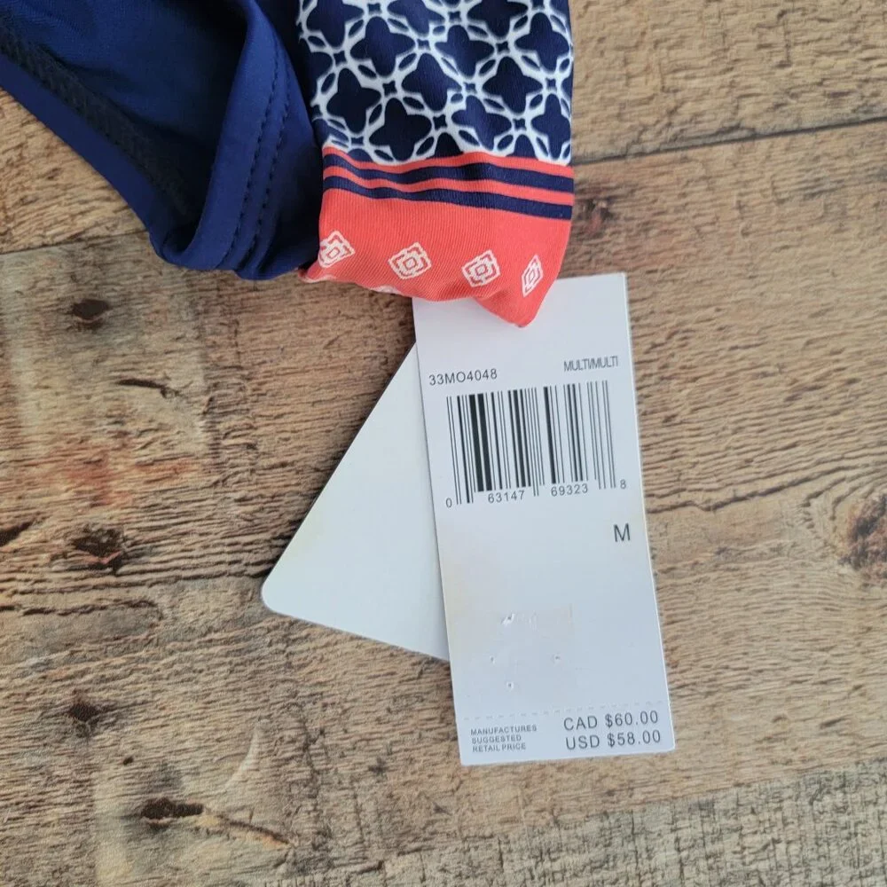 Captiva Coral and Navy Print Tankini Bathing Suit - Picture 11 of 16
